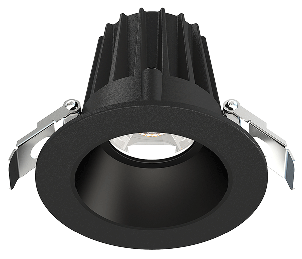 Lotus LED Lights 2 Inch Round Recessed Black Trim LED 9W CCT Selectable 2700K/3000K/3500K/4000K/5000K Smooth Black Reflector 36 Degree Air Tight 90 CRI (JXL-COB02-R09W-5CCT-BK-2RR-SM-BK)