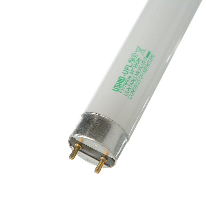 USHIO F17T8/830 24 Inch 85 CRI Fluorescent T8V 17W G13 Base Inphos (3000231)