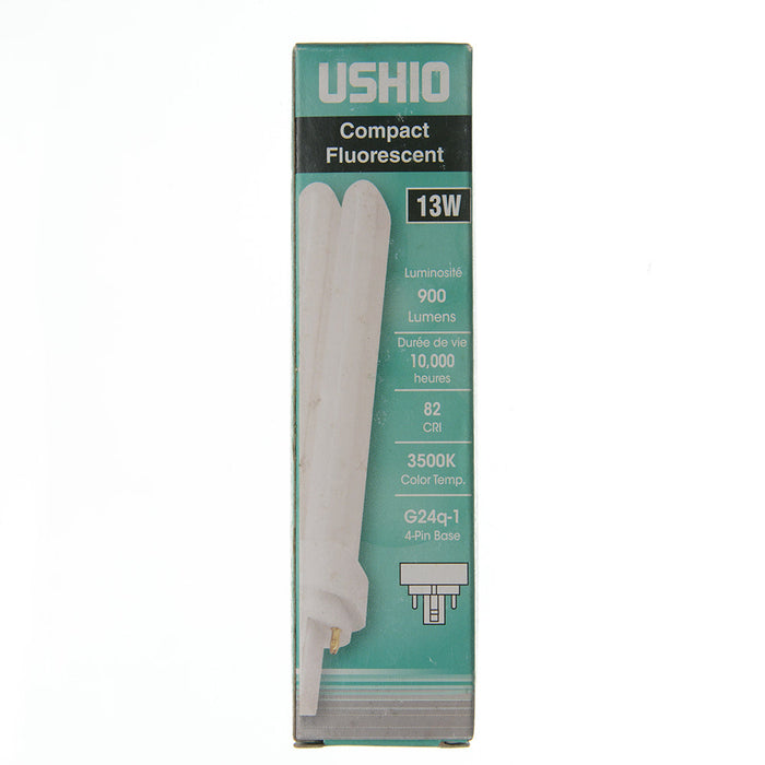 USHIO CF13DE/835 Double Tube Compact Fluorescent T4D 91V 13W G24Q-1 Base Inphos (3000246)