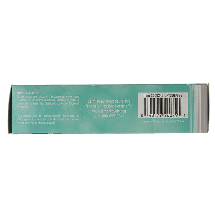 USHIO CF13DE/835 Double Tube Compact Fluorescent T4D 91V 13W G24Q-1 Base Inphos (3000246)