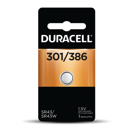 Duracell 4133366127 Watch Silver Oxide 1.5V 1 Pack Blister (D301/386PK)