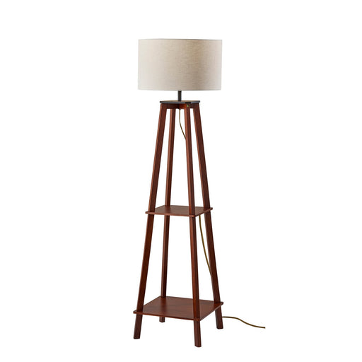 Adesso Kirby Shelf Floor Lamp Walnut Wood (3056-15)