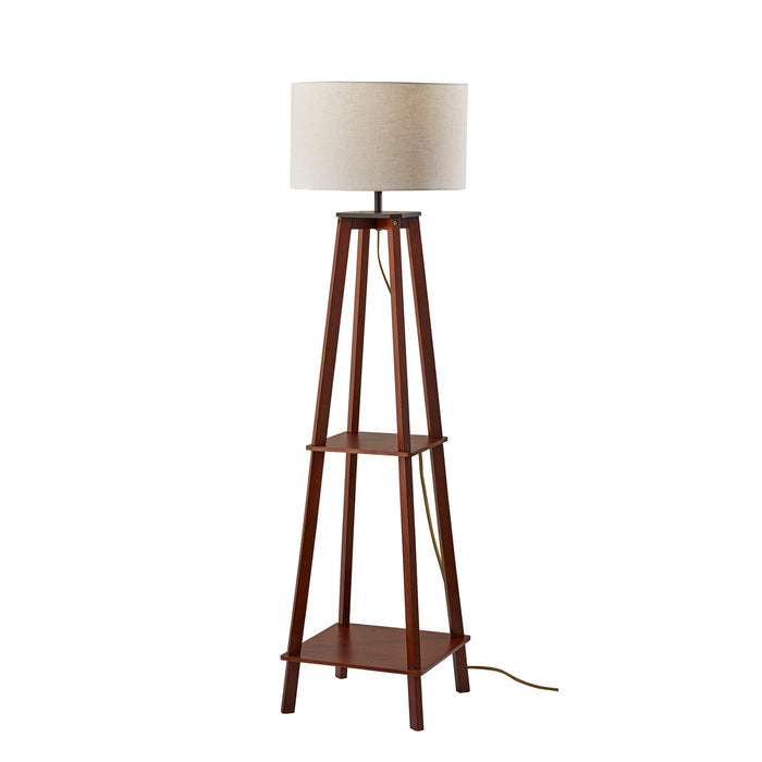Adesso Kirby Shelf Floor Lamp Walnut Wood (3056-15)