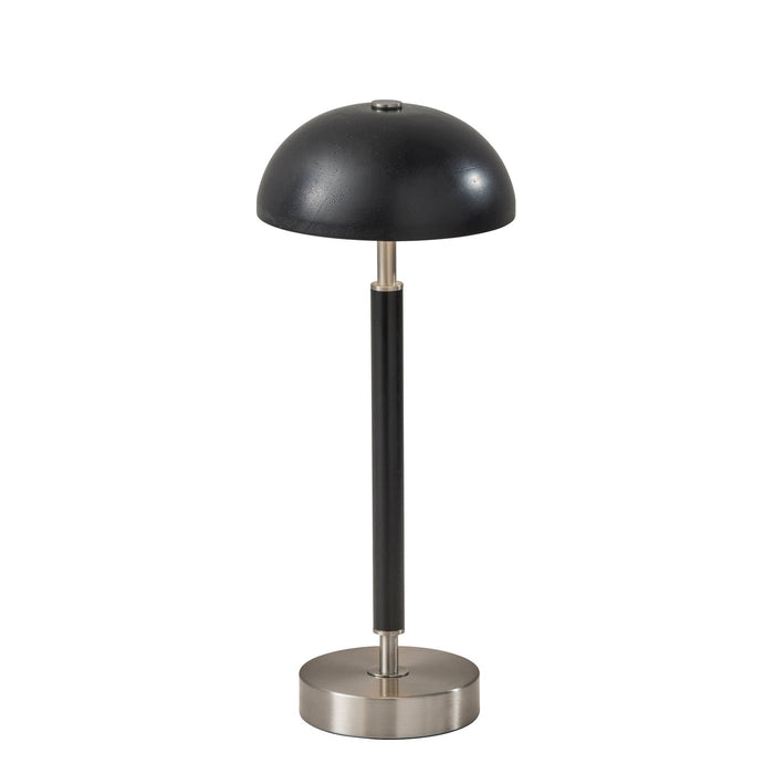 Adesso Ronny Cordless LED Table Lamp Black Wood And Brushed Steel (3064-01)