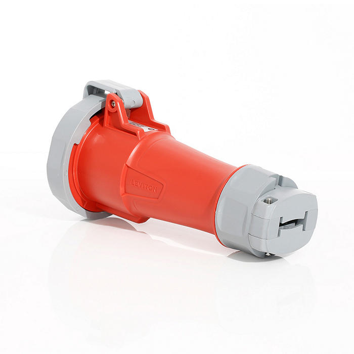 Leviton 30A/32A 200/346V-240/415V 3-Phase 4-Pole 5-Wire LEV Series North American-Rated Pin And Sleeve Connector Industrial Grade Watertight Red (530C6WLEV)