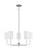 Generation Lighting Foxdale Five Light Chandelier Brushed Nickel Clear Silver Cord (3109305-962)