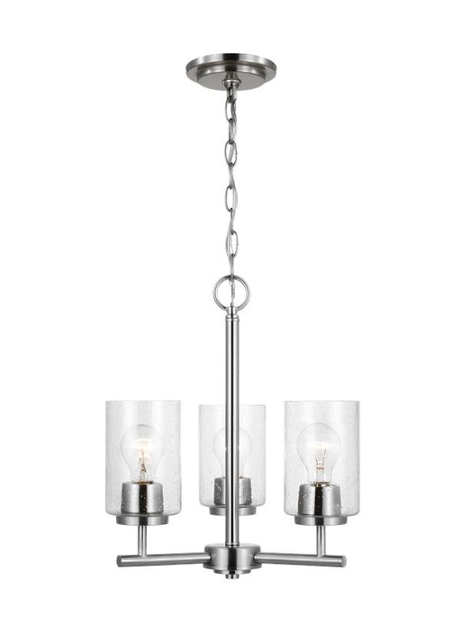 Generation Lighting Oslo Three Light Chandelier Brushed Nickel Clear Silver Cord (31170-962)