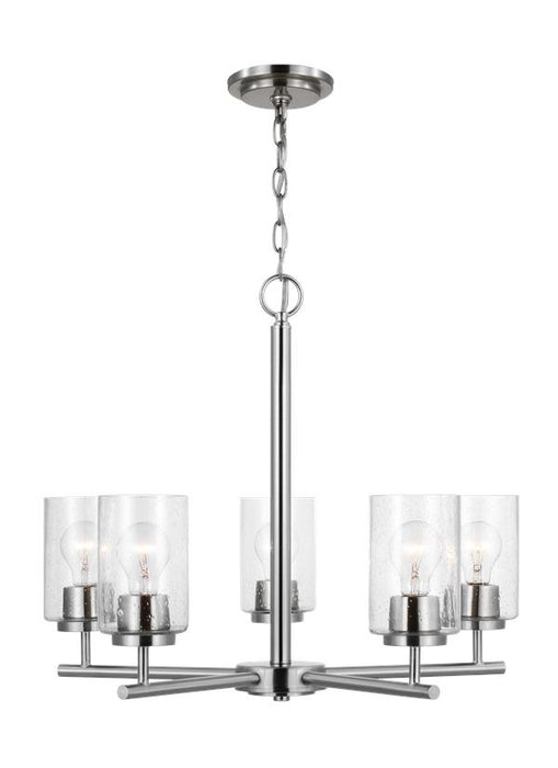 Generation Lighting Oslo Five Light Chandelier Brushed Nickel Clear Silver Cord (31171-962)