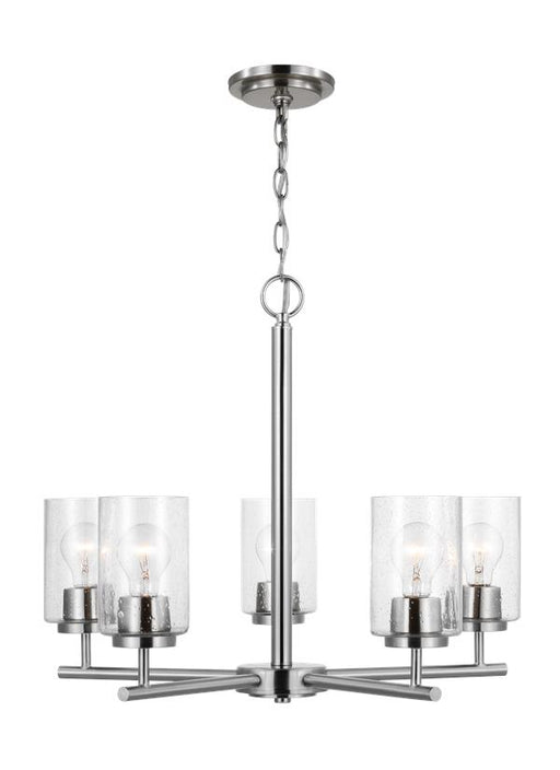 Generation Lighting Oslo Five Light Chandelier Brushed Nickel Clear Silver Cord (31171-962)