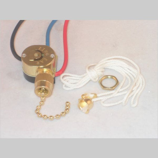 Kirks Lane 3-Way Pull Chain Canopy Switch With Brass Knob (31185)