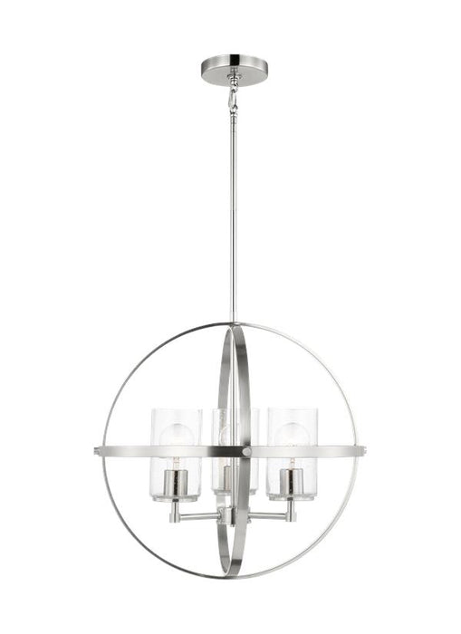 Generation Lighting Alturas Three Light Chandelier Brushed Nickel Clear Silver Cord (3124673-962)