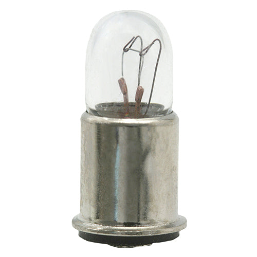 Standard .06 Amp .62 Inch T1.75 Incandescent 5V Midget Flanged Base Clear Miniature Bulb (#3150)