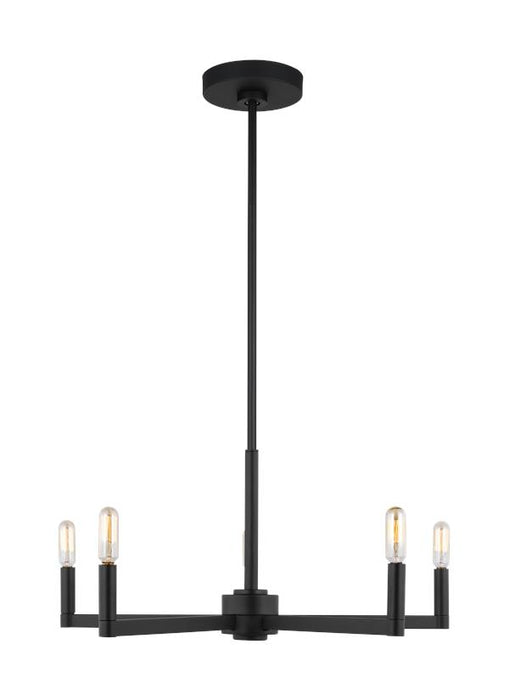 Generation Lighting Fullton Five Light Chandelier Midnight Black-Black Cord (3164205-112)