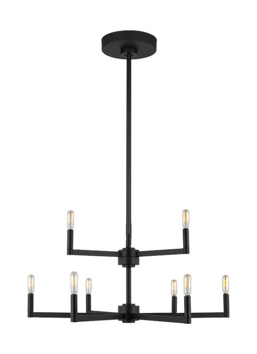 Generation Lighting Fullton Nine Light Chandelier Midnight Black-Black Cord (3164209-112)