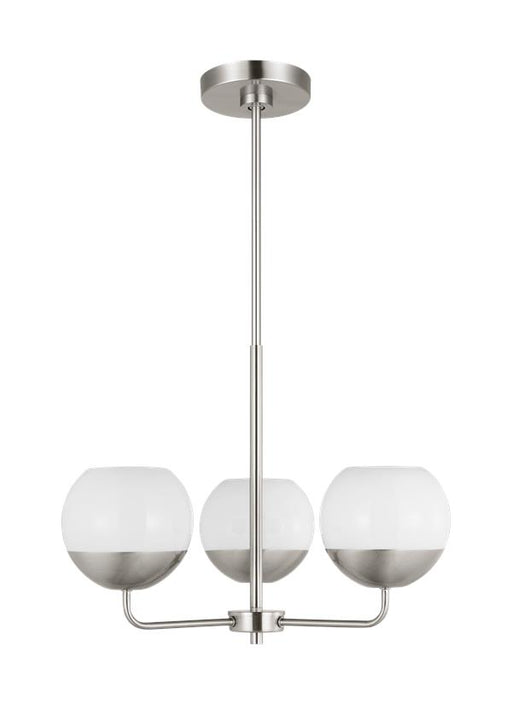 Generation Lighting Alvin Three Light Chandelier Brushed Nickel Clear Silver Cord (3168103-962)
