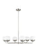 Generation Lighting Alvin Six Light Chandelier Brushed Nickel Clear Silver Cord (3168106-962)