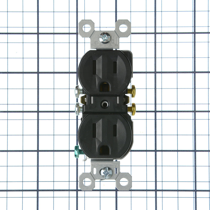 Pass and Seymour Tamper-Resistant Duplex Receptacle 15A/125V Black (3232TRBK)