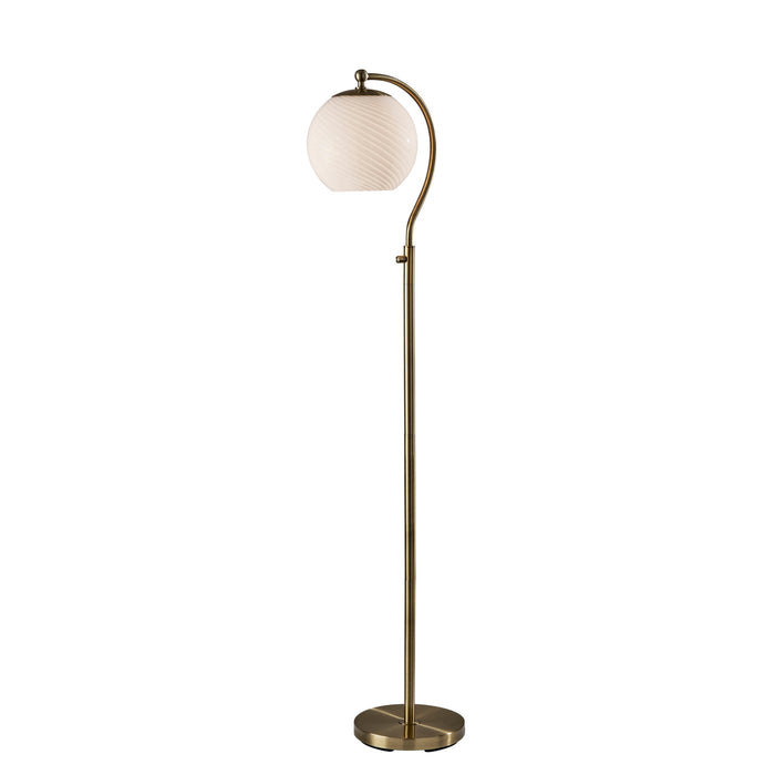 Adesso Swirl Floor Lamp Antique Brass (3262-21)
