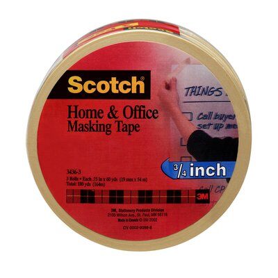 3M - 83482 Scotch Masking Tape 3436-3 .70 Inch X 54.6 Yard 18 Mm X 50 M (7100081339)