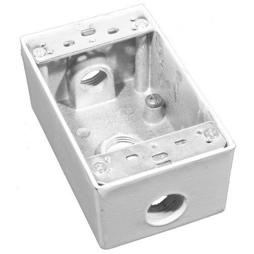 MORRIS Weatherproof Box 3-1/2 Inch Holes White (36012)