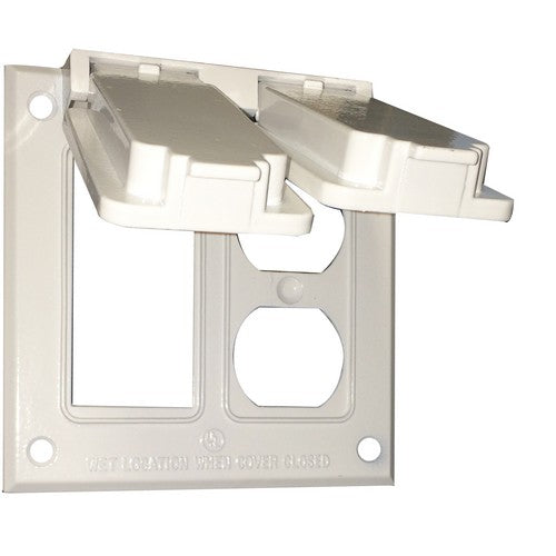MORRIS 1 GFCI And 1 Duplex Receptacle Cover White (37222)