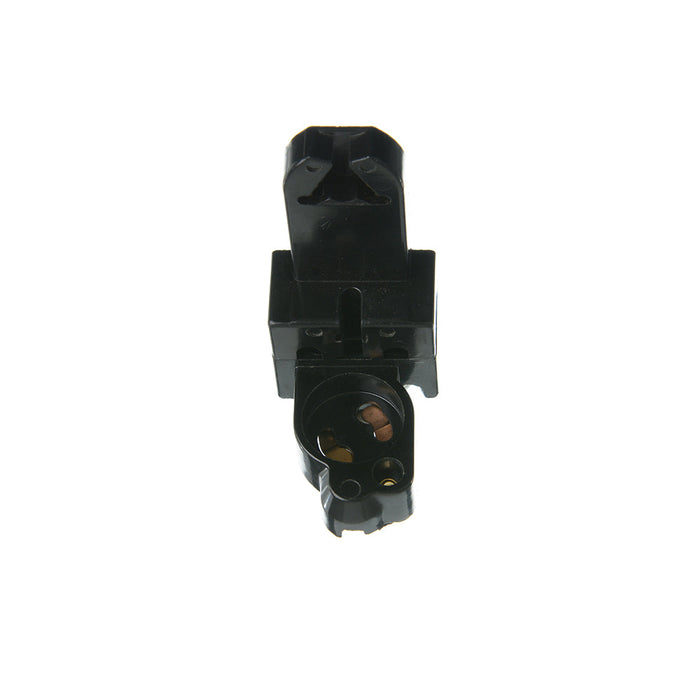 Leviton Medium Base Bi-Pin Standard Fluorescent Lamp Holder Pedestal Screw Mount Turn-Type With Starter Base 2-Screw Terminal Black (391-1)