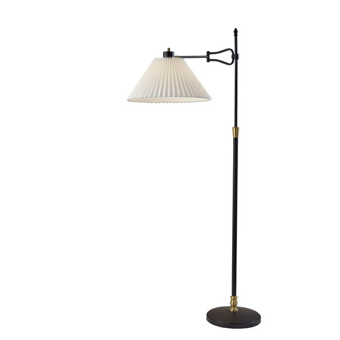 Adesso Elijah Floor Lamp Black And Antique Brass (3969-01)