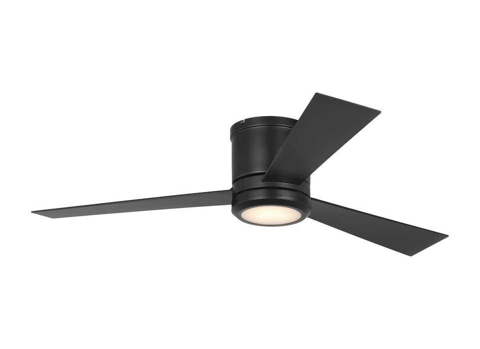 Generation Lighting Clarity 52 Hugger LED Ceiling Fan In Midnight Black With Midnight Black Blades And Light Kit(3CLYR52MBKD-V1)