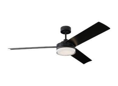 Generation Lighting Cirque 56 Inch LED Ceiling Fan Midnight Black Finish (3CQR56MBKD)