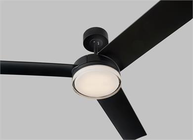 Generation Lighting Cirque 56 Inch LED Ceiling Fan Midnight Black Finish (3CQR56MBKD)