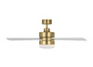 Generation Lighting Era 44 LED Ceiling Fan In Burnished Brass With Matte White Blades And Light Kit(3ERAR44BBSD)