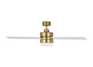 Generation Lighting Era 52 LED Ceiling Fan In Burnished Brass With Matte White Blades And Light Kit(3ERAR52BBSD)