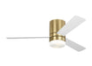Generation Lighting Era 52 Hugger LED Ceiling Fan In Burnished Brass With Matte White Blades And Light Kit(3ERHR52BBSD)