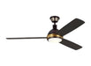 Generation Lighting Hicks 60 Inch LED Ceiling Fan Deep Bronze Finish (3HCKR60BNZHABD)