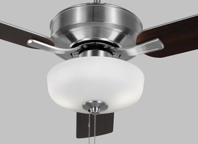 Generation Lighting Linden 48 Inch Ceiling Fan 120V 90 CRI 800Lm Brushed Steel (3LD48BSD)