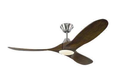 Generation Lighting Maverick 52 Inch LED Ceiling Fan Brushed Steel Finish (3MAVR52BSD)