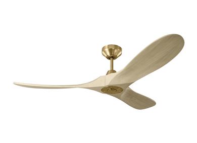 Generation Lighting Maverick Smart 52 Ceiling Fan - Burnished Brass With Washed White Oak Blades (3MAVSM52BBSWWO)