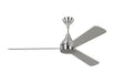 Generation Lighting Streaming 60 Inch LED Ceiling Fan Brushed Steel Finish (3STMSM60BSD)