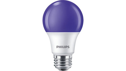 Philips 8A19/LED/PURPLE/ND 120V 4/1FB 580423 8W LED A19 Party Bulb Purple 120V E26 Base Non-Dimmable (929001998313)