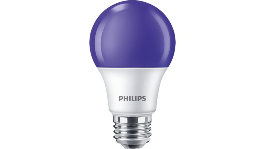Philips 8A19/LED/PURPLE/ND 120V 4/1FB 580423 8W LED A19 Party Bulb Purple 120V E26 Base Non-Dimmable (929001998313)