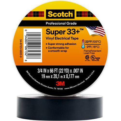 3M - 10117 Scotch Vinyl Electrical Tape 33-1/2 Inch X 36 Yard Black (7000057496)