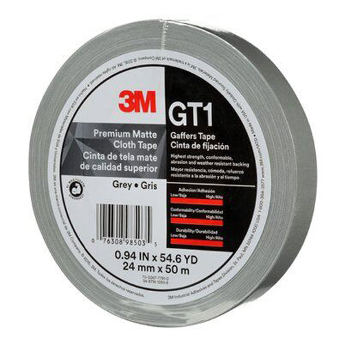 3M - 98503 Premium Matte Cloth Gaffers Tape Gt1 Gray 24 Mm X 50 M 11 Mil (7010376457)