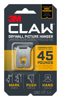 3M Claw Drywall Picture Hanger 45 Pound With Temporary Spot Marker 3PH45M-1ES 1 Hanger 1 Marker (7100233242)