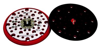 3M - 20465 Hookit Clean Sanding Low Profile Disc Pad 861 Plus 20465 6 Inch X 3/8 Inch X 5/8 Inch X 5-16/24 Inch External 53 Holes Red Foam (7100022038)