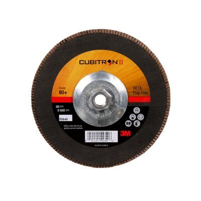 3M - 55640 Cubitron II Flap Disc 967A T27 Quick Change 7 Inch X 5/8-11 80 Plus Y-Weight Giant (7010327063)