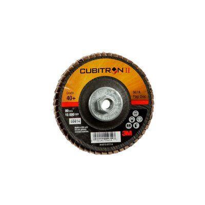 3M - 55614 Cubitron II Flap Disc 967A T29 Quick Change 4 Inch X 3/8-24 40 Plus Y-Weight (7010327056)