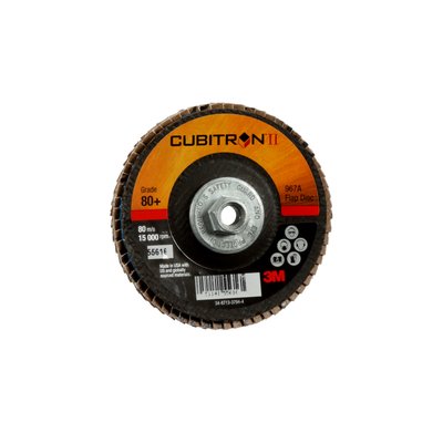 3M - 55616 Cubitron II Flap Disc 967A T29 Quick Change 4 Inch X 3/8-24 80 Plus Y-Weight (7010308943)