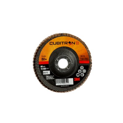 3M - 55619 Cubitron II Flap Disc 967A T29 4 Inch X 5/8 Inch 80 Plus Y-Weight (7100097627)