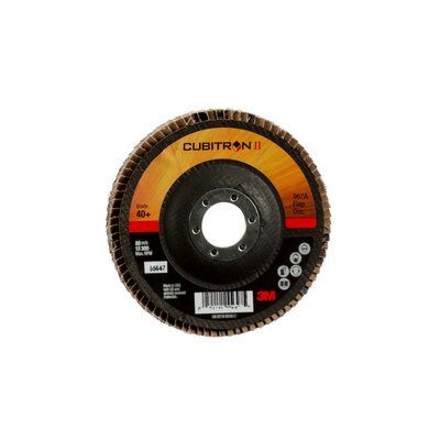 3M - 55647 Cubitron II Flap Disc 967A T29 4-1/2 Inch X 7/8 Inch 40 Plus Y-Weight Giant (7010327065)