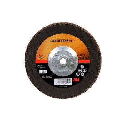 3M - 55651 Cubitron II Flap Disc 967A T29 Quick Change 7 Inch X 5/8-11 60 Plus Y-Weight Giant (7010363309)